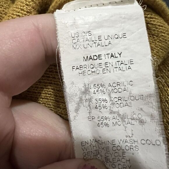 American Eagle Italy Don’t Ask Why Mustard Yellow Sweater One Size Pullover R2 - Picture 4 of 4